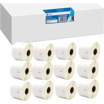 Samolepící etiketa 12x G&G Etiketten 32mm x 57mm sw komp. m. Dymo 11354/ s0722540