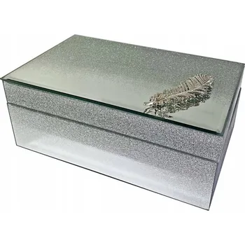 Dárková krabička ZRCADLOVÁ KRABIČKA KRABIČKA na šperky s brokátem