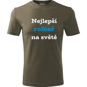 Army tričko nejlepší rolbař na světě - dárek pro rolbaře - barva hnědá - velikost XL