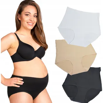 Kalhotky MAJTKI CIĄŻOWE BEZTLAKOVÉ VYSOKÉ KALHOTKY KOMPLET 3 kusů XXL