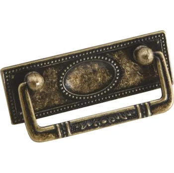 Nábytkové kování Nábytková úchytka retro staré zlato patina na mosazi 64 mm - UR002 AMIX