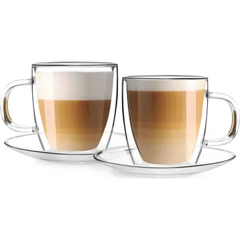 VIALLI DESIGN Amo 250 ml 2 ks. - dvoustěnné termohrnky s podšálky sklo