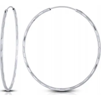 Náušnice Náušnice kruhy stříbrné velké dámské kolečka diamantové 5,5 cm ryzost 925