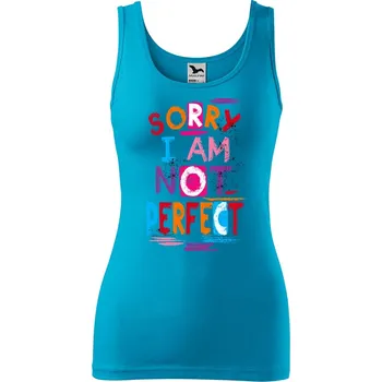 Dámské tílko s potiskem Not perfect Velikost: M, Barva: Tyrkysová