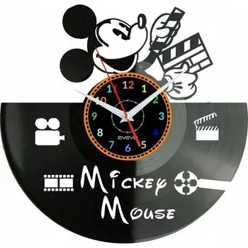 Hodiny MICKEY MOUSE NÁSTĚNNÉ HODINY Z VINYLOVÉ DESKY DÁREK PAMÁTKA K NAROZENINÁM PRO NI