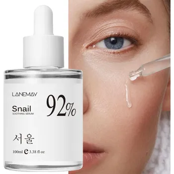 Pleťové sérum Hydratační pleťové sérum s 92% extraktem z hlemýždího slizu 100 ml Obnova pleti Regenerace Hydratace Sérum proti vráskám 10,7 x 4,9 cm