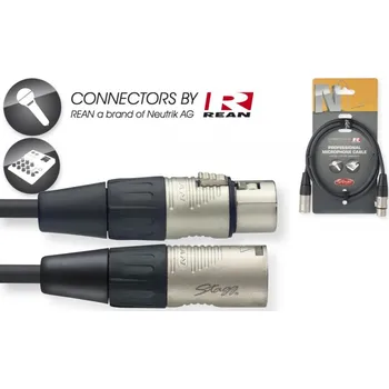Stagg NMC1R, mikrofonní kabel XLR/XLR, 1m