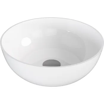 Umyvadlo BANERA ROUND umyvadlo na desku, litý mramor, průměr 39cm, bílá