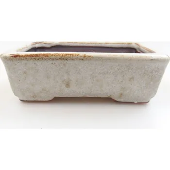 Květináč Keramická bonsai miska 10,5 x 8,5 x 3,5 cm bílá