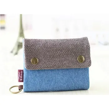 Peněženka Dětská plátěná peněženka se zipem | dětská peněženka, peněženka na klíče - Světle modrá