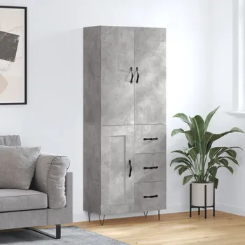 Příborník do zásuvky vidaXL Skříň highboard 69,5 x 34 x 180 cm kompozitní dřevo [3198109] Barva: Betonová šedá