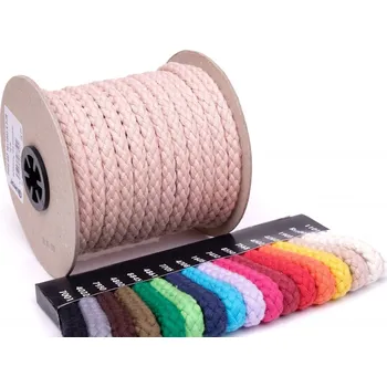 Šňůra oděvní bavlněná tkaná 9mm - červená - 1m