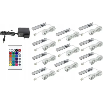 LED osvětlení 11 x RGB LED klipy pro polic a okenní klip KOMPLET Kabel Bílý