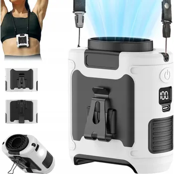 Domácí ventilátor VENTILÁTOR NA KRK S USB NABÍJENÍM 5 ÚROVNÍ REGULACE 10000MAH