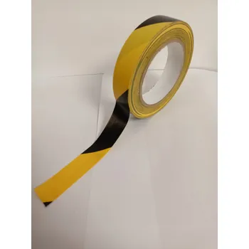 Lepicí páska Výstražná označovací vinylová páska PVC tl. 0,17 ŽLUTO-ČERNÁ 25mm/33m