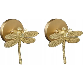 Věšák Věšák držák háček do koupelny zlatý vážka 2ks