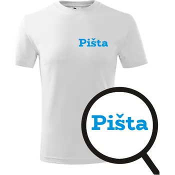 Chlapecké tričko Bílé dětské tričko Pišta - dětské tričko se jménem - barva bílá - velikost 10let