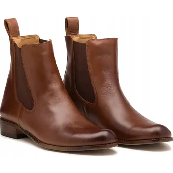 Dámská obuv Kotníkové Boty ploché šněrovací boty kůže camel Butdam STW 39