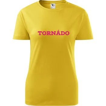 Žluté dámské tričko Tornádo - barva žlutá - velikost S
