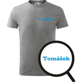 Chlapecké tričko Šedé dětské tričko Tomášek - dětské tričko se jménem - barva šedá - velikost 6let