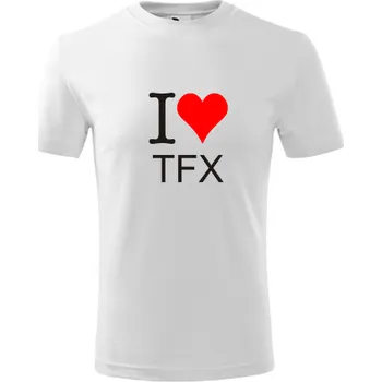 Bílé dětské tričko I love TFX - barva bílá - velikost 6let
