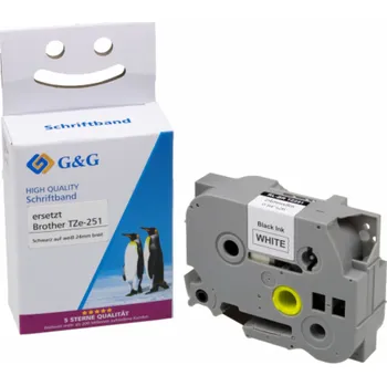 Pásek do tiskárny G&G Schriftband 24mm x 8m sw-ws Komp. m. Brother TZe-251