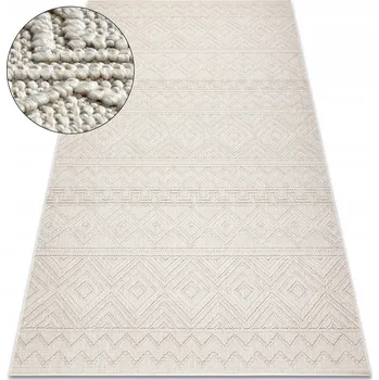Koberec KOBEREC S PLOCHOU VAZBOU JERSEY ROMBY BOHO krémový sisal venkovní smyčka 80x150 cm