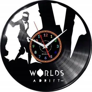 Hodiny WORLDS ADRIFT VIDEO GAME NÁSTĚNNÉ HODINY DEKORATIVNÍ MODERNÍ VINYLOVÁ DESKA