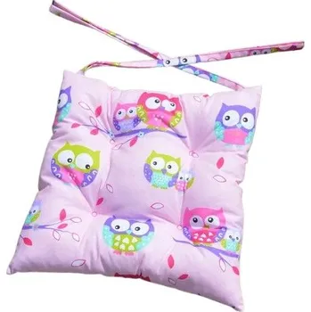 Podsedák Šatoli.cz Podsedák na židli do školy 33x33 cm Sovičky na růžové