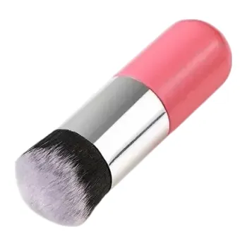 Kosmetický štětec Štětec na make-up s houbou 11 cm Velký malý tlustý štětec na BB krém Fixace bez pudru Plastová rukojeť Vlnité nylonové štětiny růžová