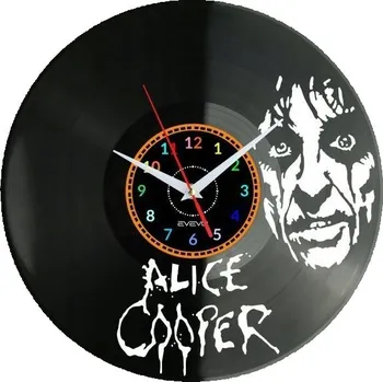 Hodiny ALICE COOPER NÁSTĚNNÉ HODINY DEKORATIVNÍ MODERNÍ VINYLOVÁ DESKA