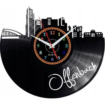 Hodiny OFFENBACH NÁSTĚNNÉ HODINY DEKORATIVNÍ MODERNÍ VINYLOVÁ DESKA VINYL JAKO DÁREK