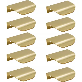 Nábytkové kování 10 x Nábytková úchytka hranová 50 mm zlatá zaoblená úchytka na skříňku
