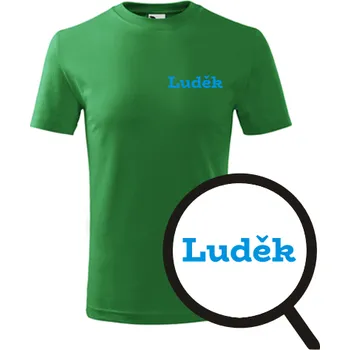 Chlapecké tričko Zelené dětské tričko Luděk - dětské tričko se jménem - barva zelená - velikost 4roky