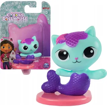 Figurka GABBY GÁBININ KOUZELNÝ DOMEK ORIGINÁLNÍ FIGURKA KOČKO-MOŘSKÁ PANNA SYRENKOTKA S PODSTAVCEM SPIN MASTER