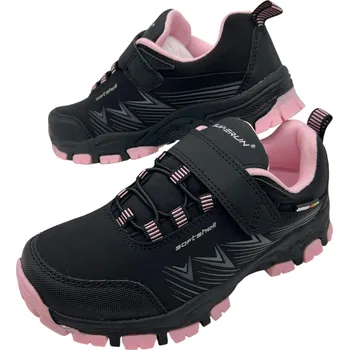 Dívčí tenisky Superun Dívčí ružové softshellové tenisky na suchý zip Barva: Růžová, Velikost: 33