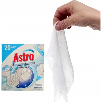 Prací prášek Ubrousky na jedno použití na praní s bělidlem pro bílé prádlo Astro 20 kusů