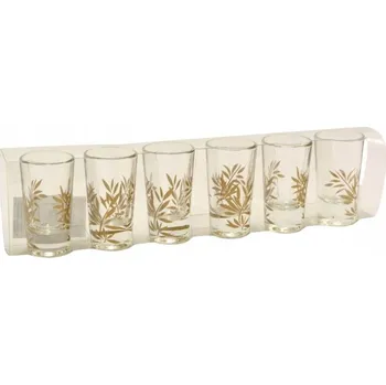 Sklenice Sklenice na vodku 30ml 6 Ks Zlaté lístky