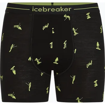 Boxerky Pánské termo boxerky Icebreaker Anatomica Snow Day black/peridot/aop