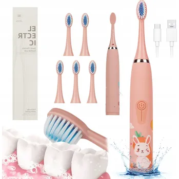 Elektrický zubní kartáček ELEKTRICKÝ KARTÁČEK PRO DĚTI MĚKKÝ 3D KARTÁČ EFEKTIVNÍ ČIŠTĚNÍ