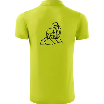 Pánská košile Geometrie lední medvěd na ledu - Polokošile Victory sportovní (dresovina) - S ( Limetková )