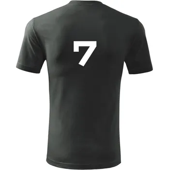Grafitové tričko s číslem 7 - na fotbal - fotbalové tričko - barva antracit - velikost XL