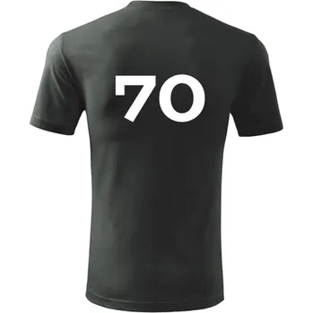 Pánské tričko Grafitové tričko s číslem 70 - na fotbal - fotbalové tričko - barva antracit - velikost L