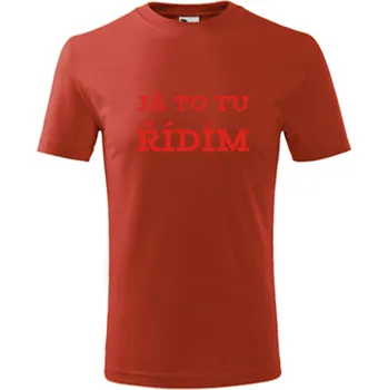 Červené dětské tričko Já to tu řídím - barva červená - velikost 10let