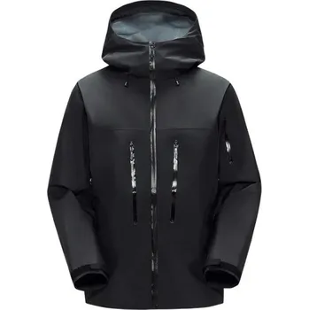 Pánská větrovka Pánská nepromokavá outdoorová bunda s kapucí Zipové kapsy Nastavitelné manžety Prodyšný materiál Větruodolná bunda na sport a turistiku černá XL