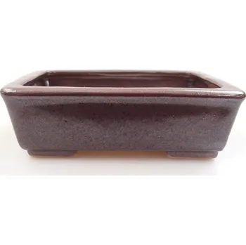Květináč Keramická bonsai miska 10,5 x 8,5 x 3,5 cm hnědá