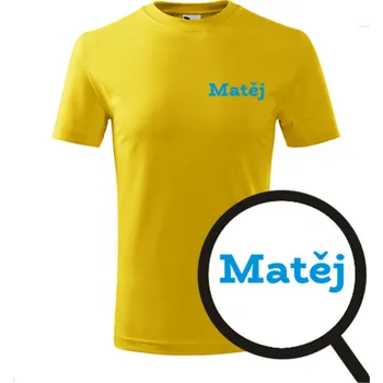 Chlapecké tričko Žluté dětské tričko Matěj - dětské tričko se jménem - barva žlutá - velikost 8let