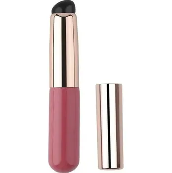 Kosmetický štětec Silikonový štětec na rty a korektor 8,5x1x0,5 cm Kosmetický aplikátor s víčkem Kulatá hlava Měkký štětec na rtěnku a přesné líčení růžová