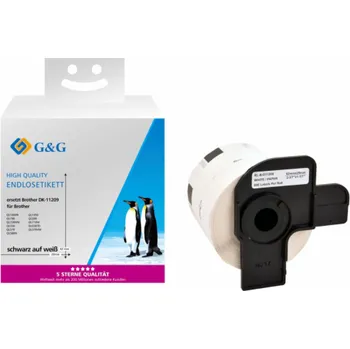 Kotouček do pokladny a tiskárny štítků G&G Etiketten 29mm x 62mm sw-ws Komp. m. Brother DK-11209