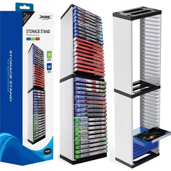 Stojan pro herní konzoli IRIS Vertikální stojan na hry pro 36 herních obalů PS3 PS4 PS5 bílý
